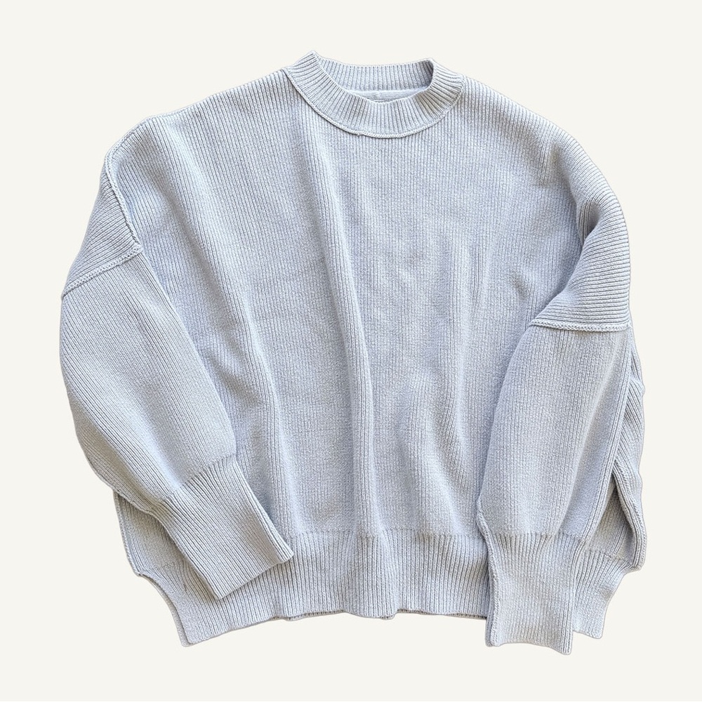Free People Easy Street Tunic Sweater Oversized Gray L - Picture 6 of 10
